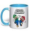 Чашка с цветной ручкой Маріо та Луїджи Голубой фото