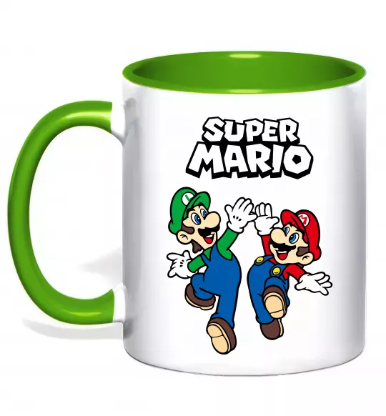 Чашка с цветной ручкой Маріо та Луїджи Зеленый фото