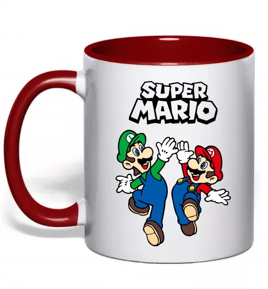 Чашка с цветной ручкой Маріо та Луїджи Красный фото
