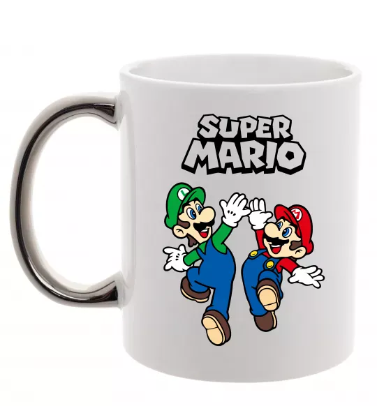 Чашка с цветной ручкой Маріо та Луїджи Серебро фото