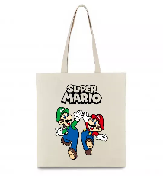 Еко-сумка Маріо та Луїджи Бежевий фото