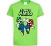 Дитяча футболка Маріо та Луїджи Лаймовий фото