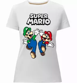 Женская премиум футболка Super Mario retro Белый фото