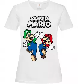 Жіноча футболка Super Mario retro Білий фото