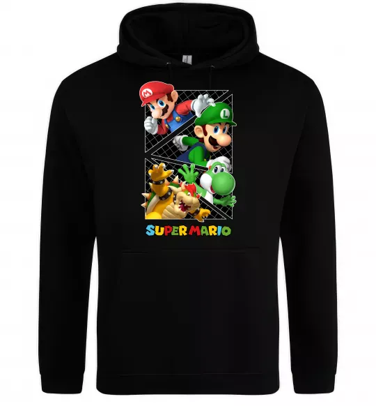 Мужская толстовка (худи) Mario and Luigi Bros Черный фото