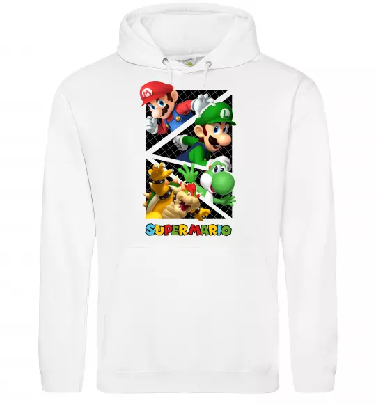 Мужская толстовка (худи) Mario and Luigi Bros Белый фото