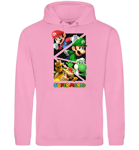 Женская толстовка (худи) Mario and Luigi Bros Розовый фото