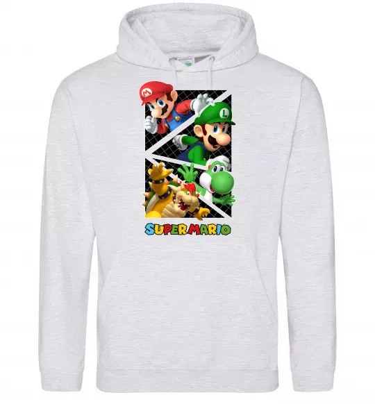 Жіноча толстовка (худі) Mario and Luigi Bros Сірий меланж фото