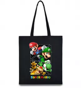 Эко-сумка Mario and Luigi Bros Черный фото