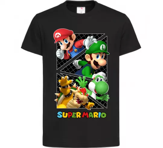 Детская футболка Mario and Luigi Bros Черный фото