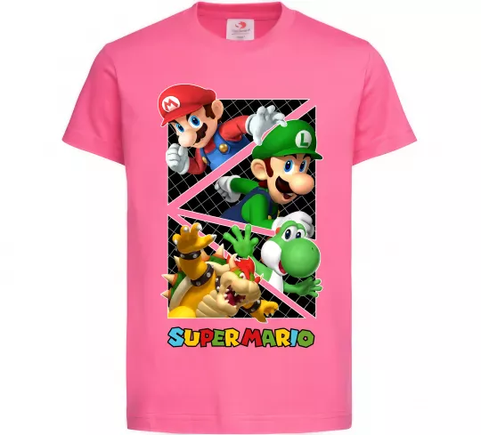 Детская футболка Mario and Luigi Bros Ярко-розовый фото