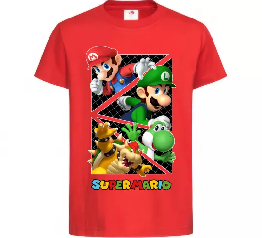 Детская футболка Mario and Luigi Bros Красный фото
