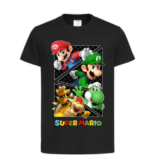 Дитяча футболка Mario and Luigi Bros Чорний фото