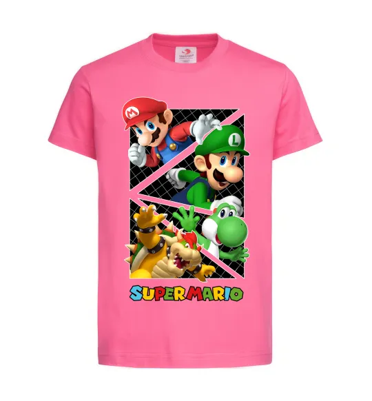 Дитяча футболка Mario and Luigi Bros Яскраво-рожевий фото
