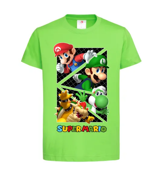 Дитяча футболка Mario and Luigi Bros Лаймовий фото