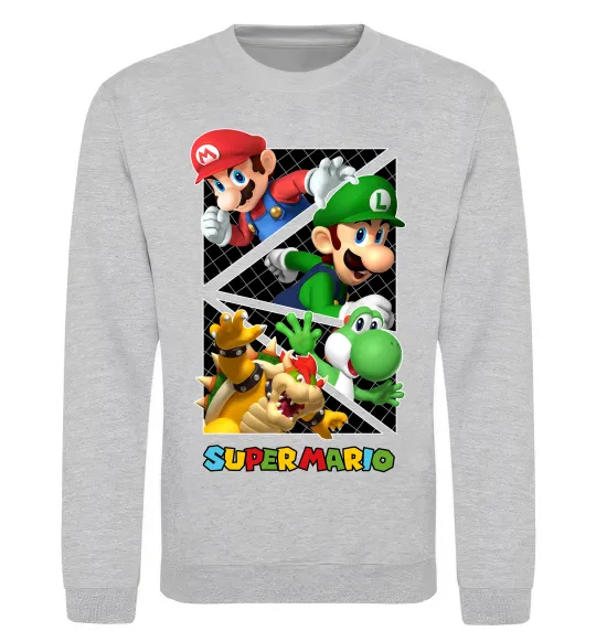 Світшот Mario and Luigi Bros Сірий меланж фото