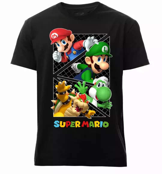 Чоловіча преміум футболка Mario and Luigi Bros Чорний фото