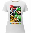 Женская премиум футболка Mario and Luigi Bros Белый фото