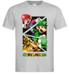 Мужская футболка Mario and Luigi Bros Серый фото