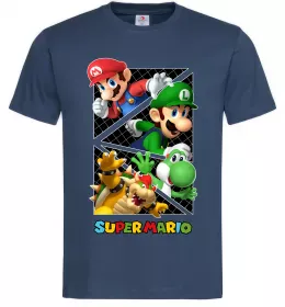 Мужская футболка Mario and Luigi Bros Темно-синий фото