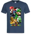 Мужская футболка Mario and Luigi Bros Темно-синий фото