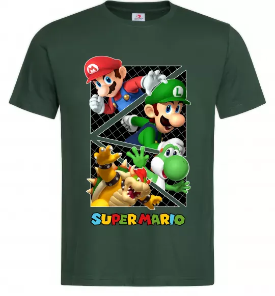 Мужская футболка Mario and Luigi Bros Темно-зеленый фото