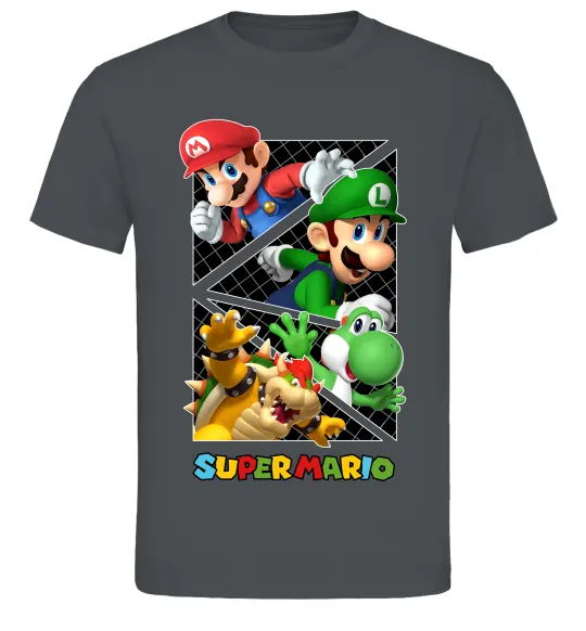 Мужская футболка Mario and Luigi Bros Графит фото