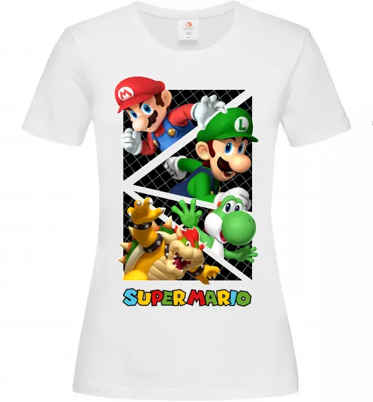 Женская футболка Mario and Luigi Bros Белый фото