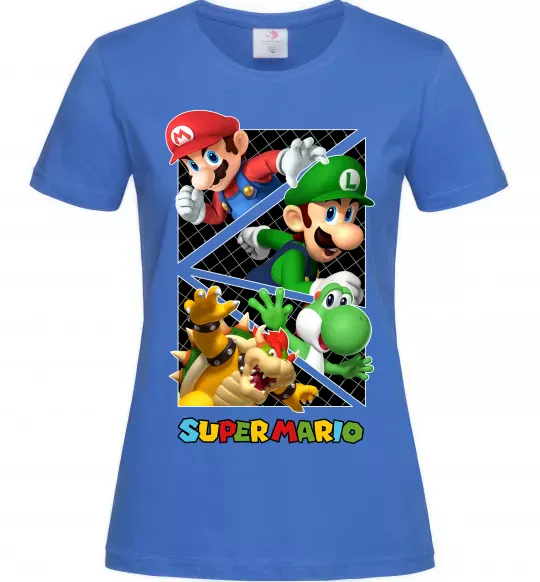 Женская футболка Mario and Luigi Bros Ярко-синий фото
