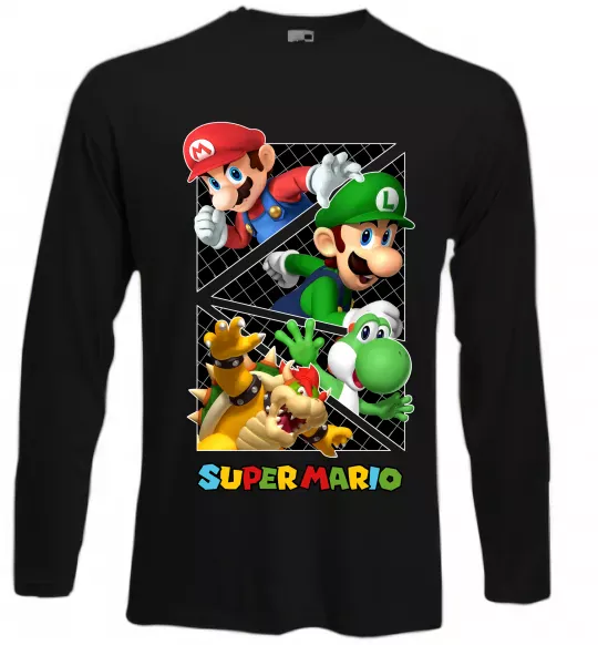 Лонгслів Mario and Luigi Bros Чорний фото