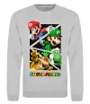 Свитшот Mario and Luigi Bros Серый меланж фото