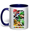 Чашка с цветной ручкой Mario and Luigi Bros Глубокий темно-синий фото