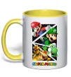 Чашка з кольоровою ручкою Mario and Luigi Bros Лимонний фото