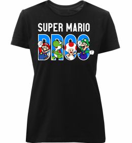 Женская премиум футболка Super Mario Bros персонажі