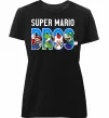 Жіноча преміум футболка Super Mario Bros персонажі Чорний фото