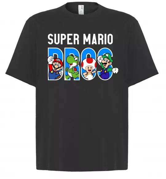 Футболка Оверсайз Super Mario Bros персонажі Черный фото