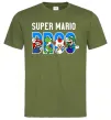 Чоловіча футболка Super Mario Bros персонажі Оливковий фото