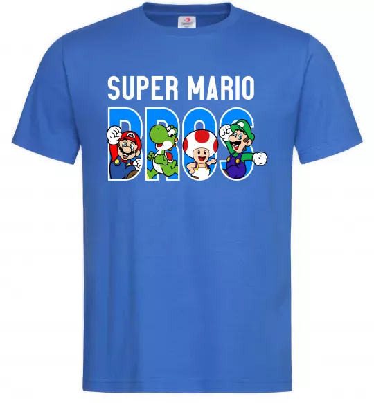 Чоловіча футболка Super Mario Bros персонажі Яскраво-синій фото