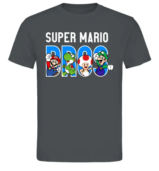 Чоловіча футболка Super Mario Bros персонажі Графіт фото