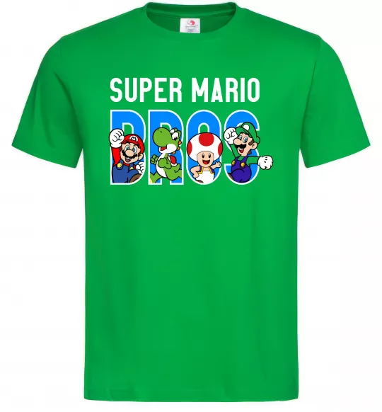 Чоловіча футболка Super Mario Bros персонажі Зелений фото