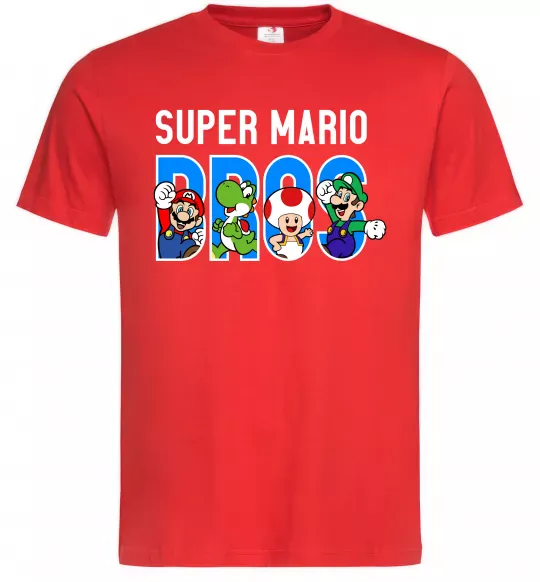 Чоловіча футболка Super Mario Bros персонажі Червоний фото