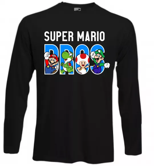 Лонгслів Super Mario Bros персонажі Чорний фото