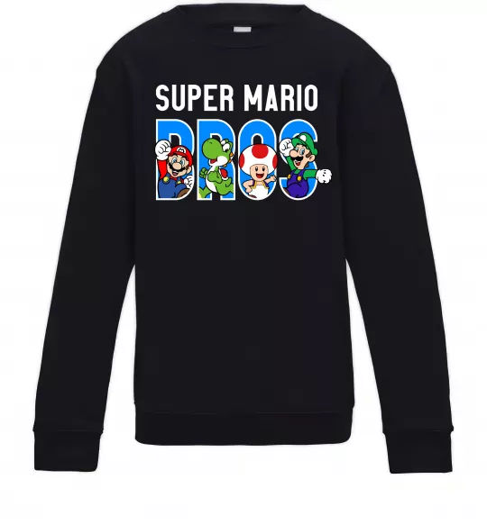 Детский Свитшот Super Mario Bros персонажі Черный фото
