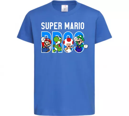 Дитяча футболка Super Mario Bros персонажі Яскраво-синій фото