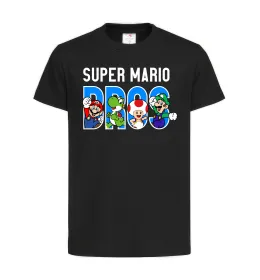Детская футболка Super Mario Bros персонажі Черный фото