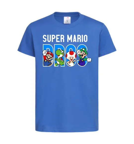 Детская футболка Super Mario Bros персонажі Ярко-синий фото