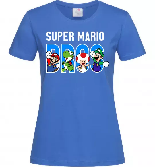 Женская футболка Super Mario Bros персонажі Ярко-синий фото