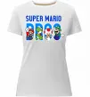 Жіноча преміум футболка Super Mario Bros персонажі Білий фото