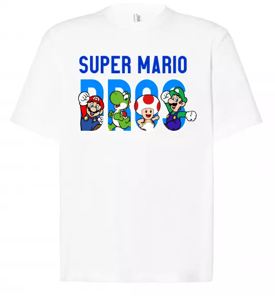 Футболка Оверсайз Super Mario Bros персонажі Белый фото