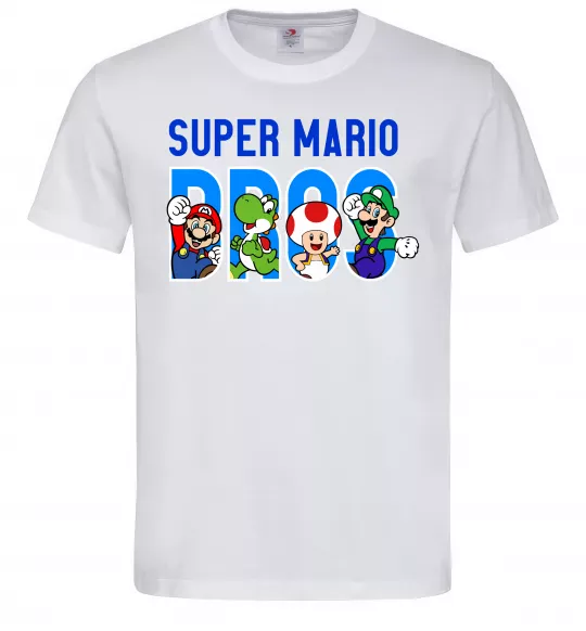 Чоловіча футболка Super Mario Bros персонажі Білий фото